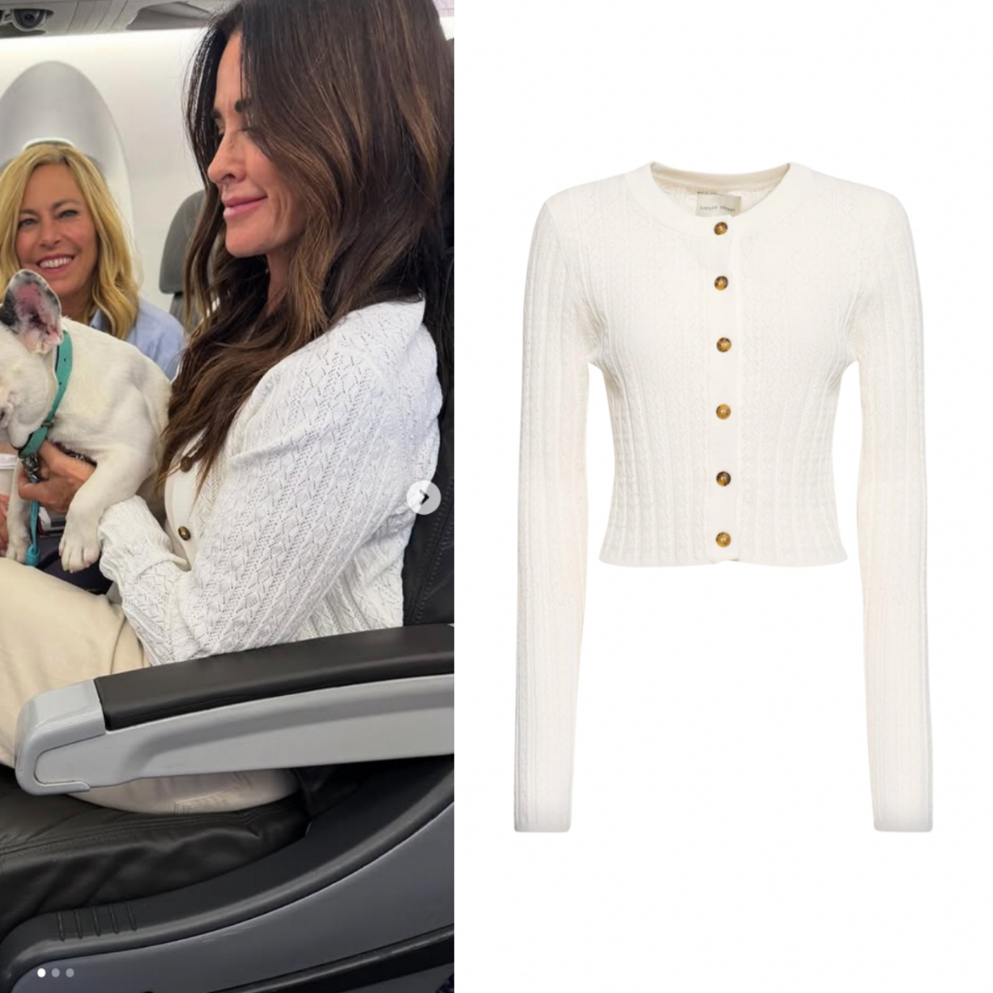 Kyle Richards White Open Knit Cardigan 📸 =@suttonstracke 
