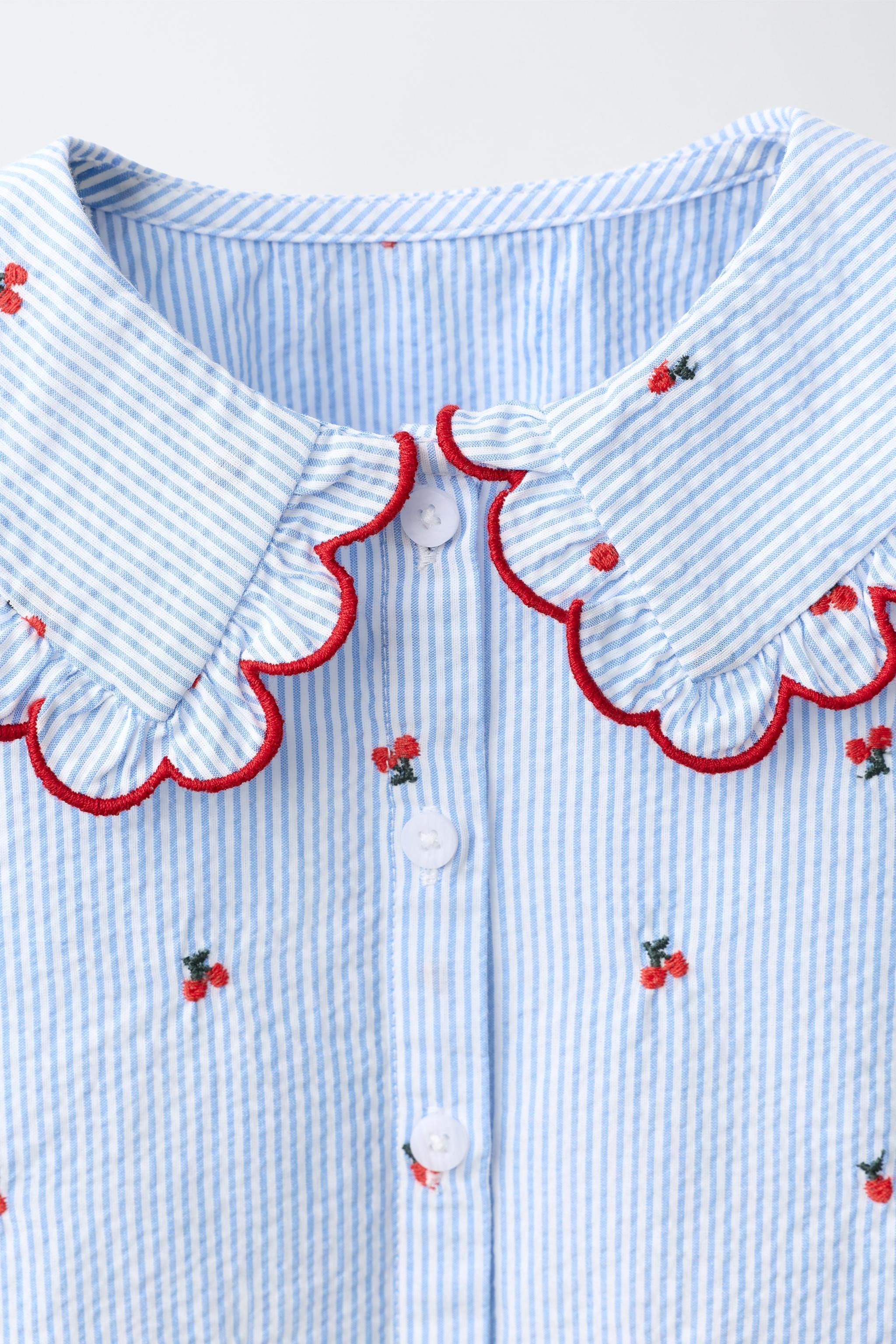 EMBROIDERED PETER PAN COLLAR SHIRT | Zara US