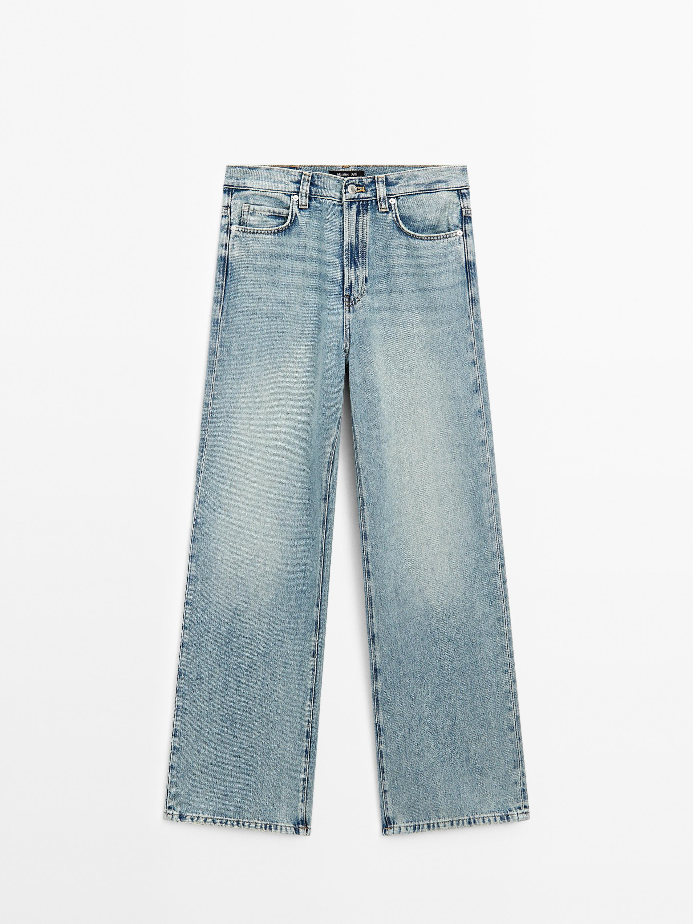 High-waist wide-leg jeans | Massimo Dutti UK