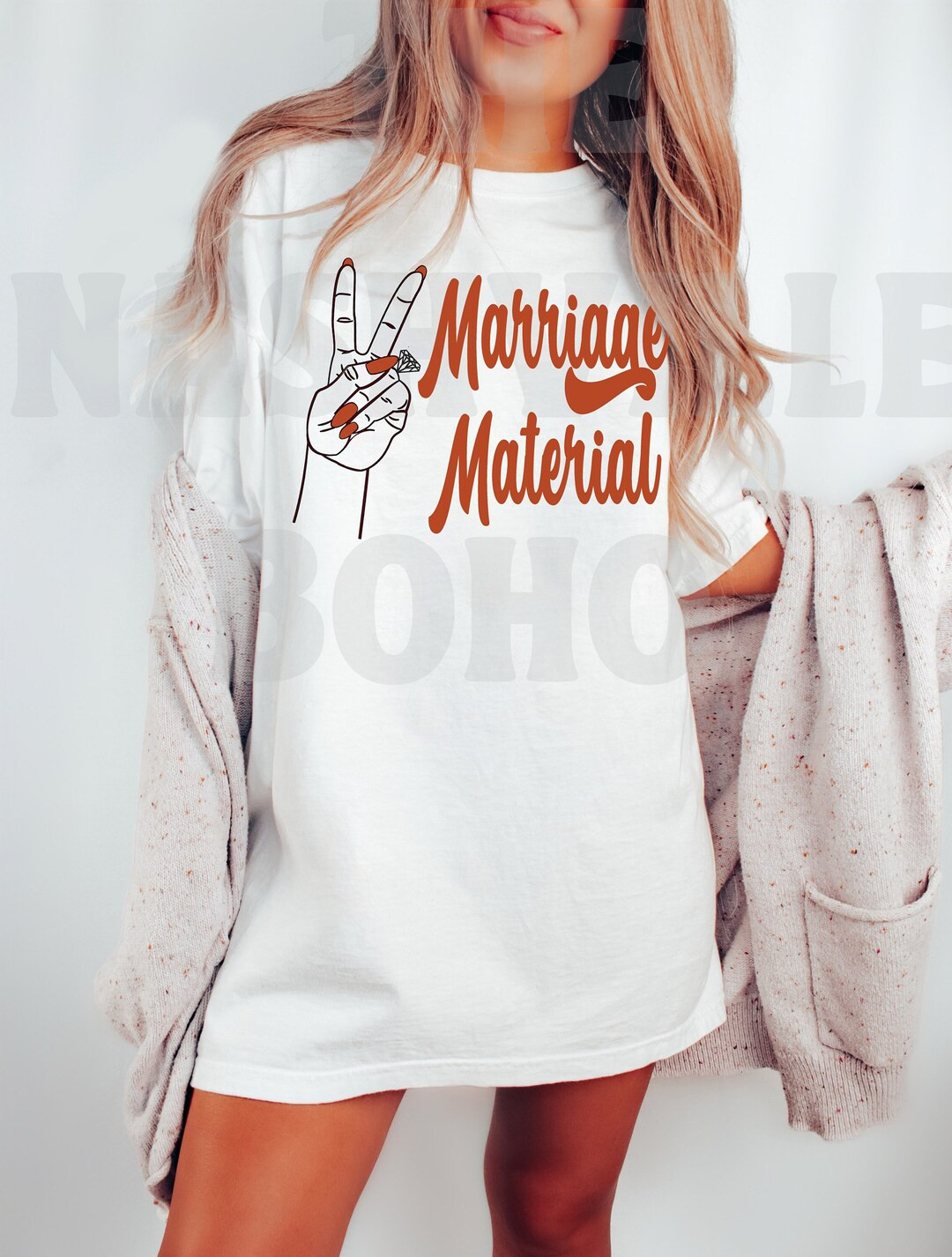 Marriage Material T-shirt, Bride Tee T-shirt, Engagement T-Shirt, Hippie Bride, Vintage Inspired ... | Etsy (US)