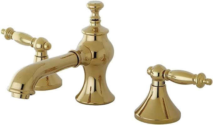 Kingston Brass KC7062TL Widespread Lavatory Faucet with Brass Pop-Up, 5-5/8" in Spout Reach, Poli... | Amazon (US)