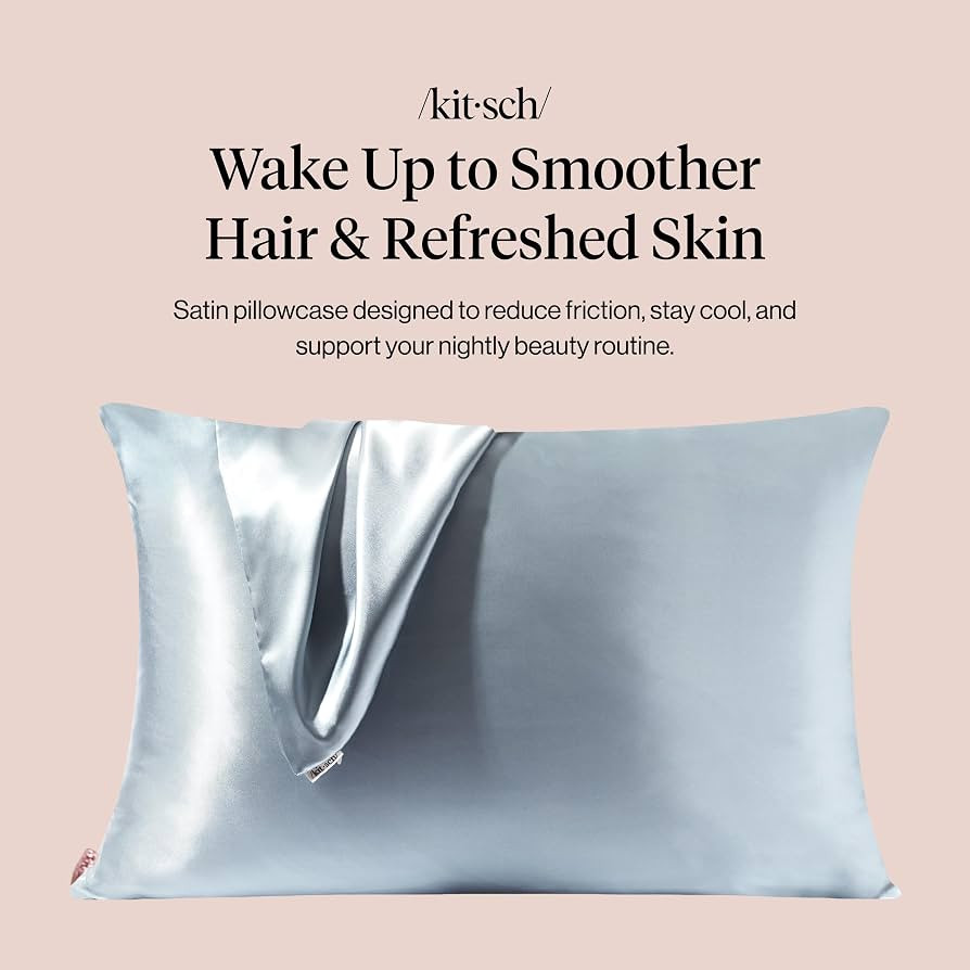 Kitsch Satin Pillowcase with Zipper for Hair & Skin - Softer Than Silk Pillow Cases, Smooth Cooli... | Amazon (US)