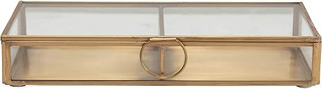 Creative Co-Op Brass & Glass Display Storage Box, Brass | Amazon (US)