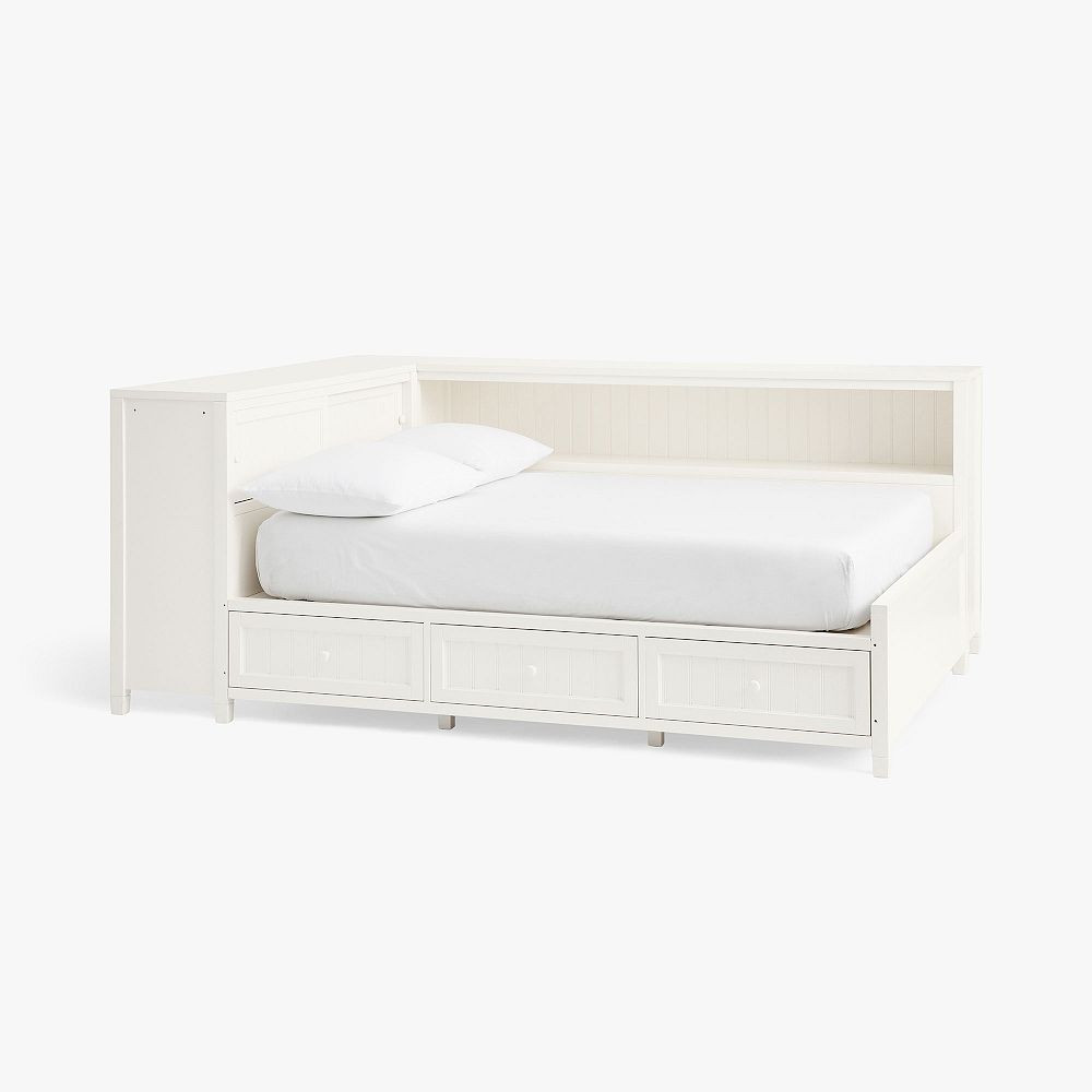 Beadboard Full Corner Storage Lounge Bed | Pottery Barn Teen