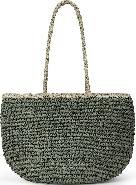 Large Straw Bag For Women Beach Tote Handbag Summer Purse Shoulder Bag For Vacation Traveling Hol... | Amazon (US)