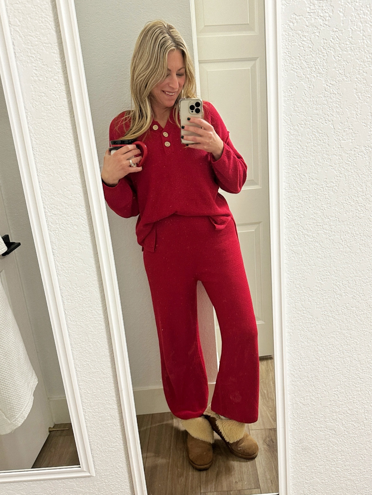Knit loungewear set-True to size, so many color options and so comfy! Wearing a small in the red  

#LTKHoliday #LTKGiftGuide #LTKSeasonal