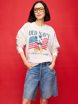 Old Navy x Disney Mickey Mouse Crew-Neck Sweatshirt for Adults | Old Navy (US)