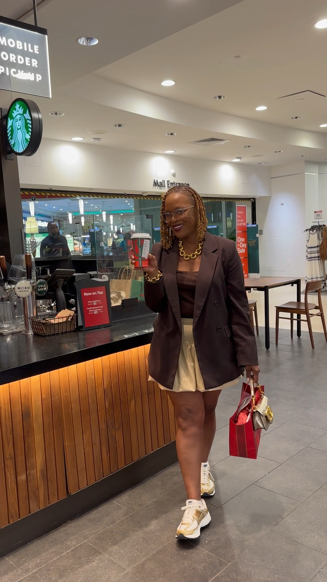 Fun casual chic outfit Inspo on vacation 

Nike sneakers at Macys
Bubble skirt  at Macys
Blazer at H&M
Valentino Bag
Julie Vos Chunky Jewelry 

#LTKdayinmylife #LTKvlog #LTKmorningroutine