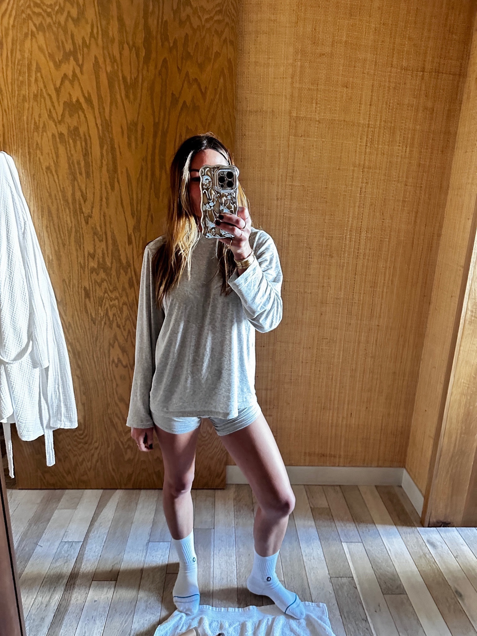 The softest Skims pajamas 

Lounge set | Skims | pajamas | Nordstrom | white crew socks 

#LTKstyletip #LTKHoliday #LTKSeasonal