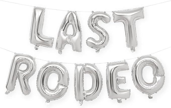 xo, Fetti Last Rodeo Foil Balloons - 16", Silver | Bachelorette Party Decorations, Yeehaw, Bride ... | Amazon (US)