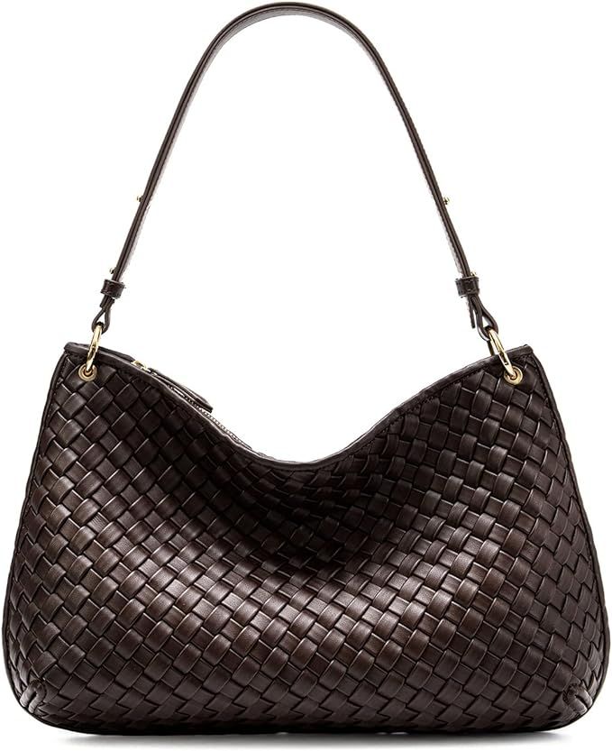 Woven Handbag, Woven Vegan Leather Bag For Women, Fashion Tote Bag Shoulder Bag Purses for Women | Amazon (US)
