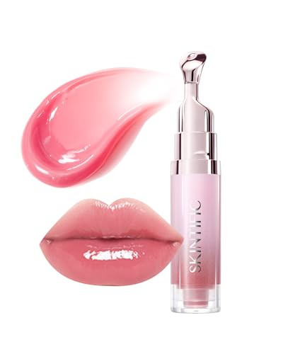 SKINTIFIC Peptide Brightening Lip Serum, Hydrating & Plumping Tinted Lip Gloss, Moisturizing Lip Balm with Polypeptides & Squalane for Glossy Sheer, Smooth Lips (01 Baby Pink) | Amazon (US)