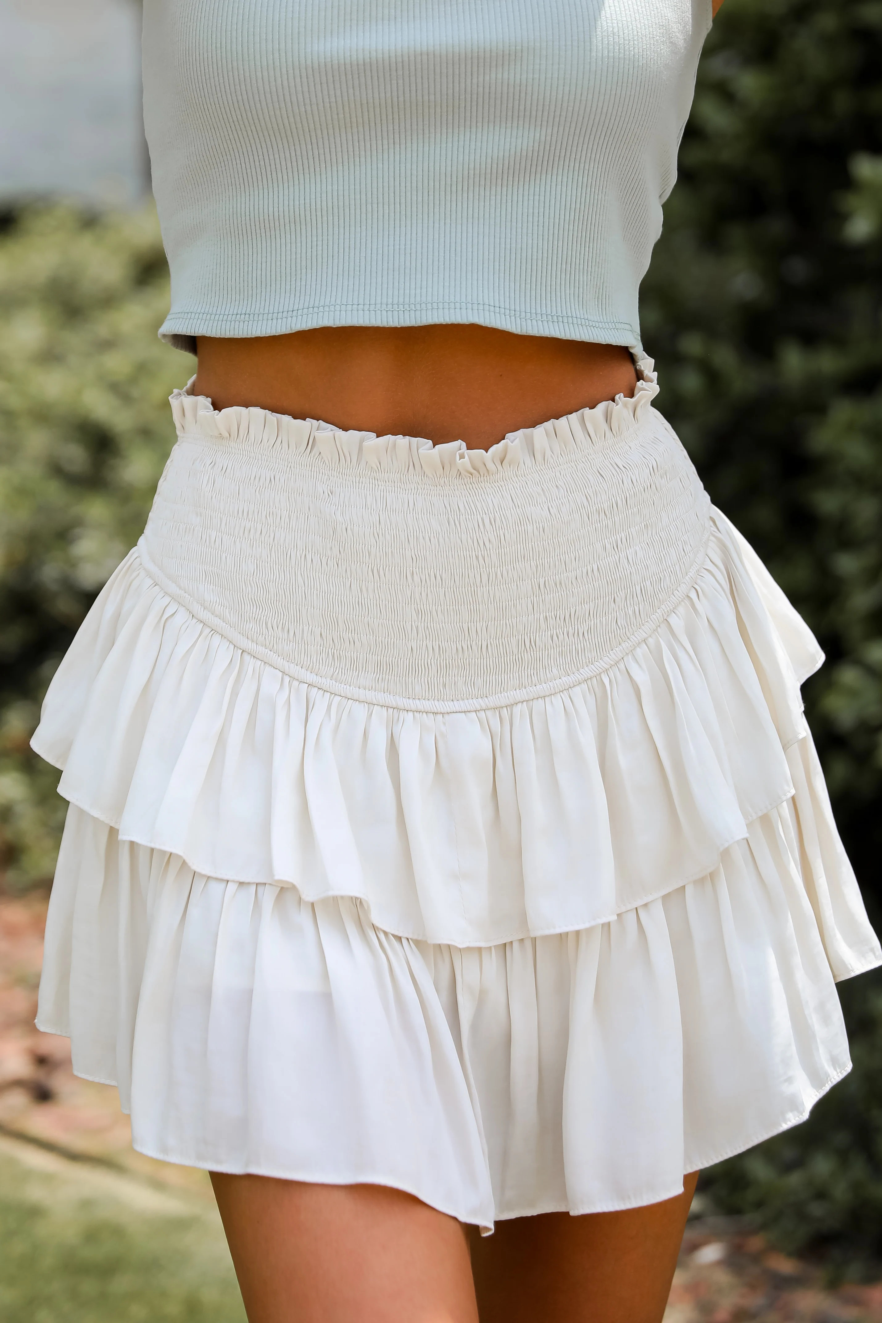 Cute Satin Tiered Skorts | Trendy Skirts For Summer | DressUp | Dress Up