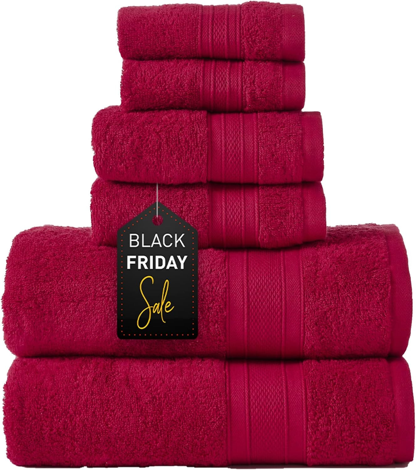 TRIDENT Soft and Plush, 100% Cotton, Highly Absorbent, Bathroom Towels, Super Soft, 6 Piece Towel... | Amazon (US)