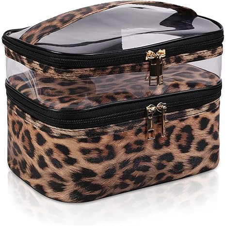 Double-layer Cosmetic Bag Makeup Bag Travel Makeup Bag Makeup Bags for Women Cosmetics Cases Port... | Amazon (US)