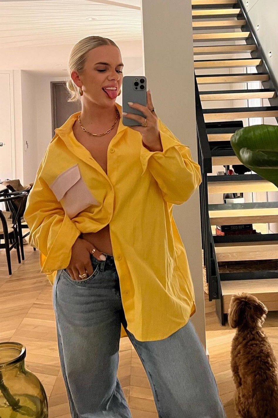 Oversized yellow shirt, wide leg jeans, baggy jeans, &otherstories, asos 

#LTKSeasonal #LTKstyletip #LTKeurope