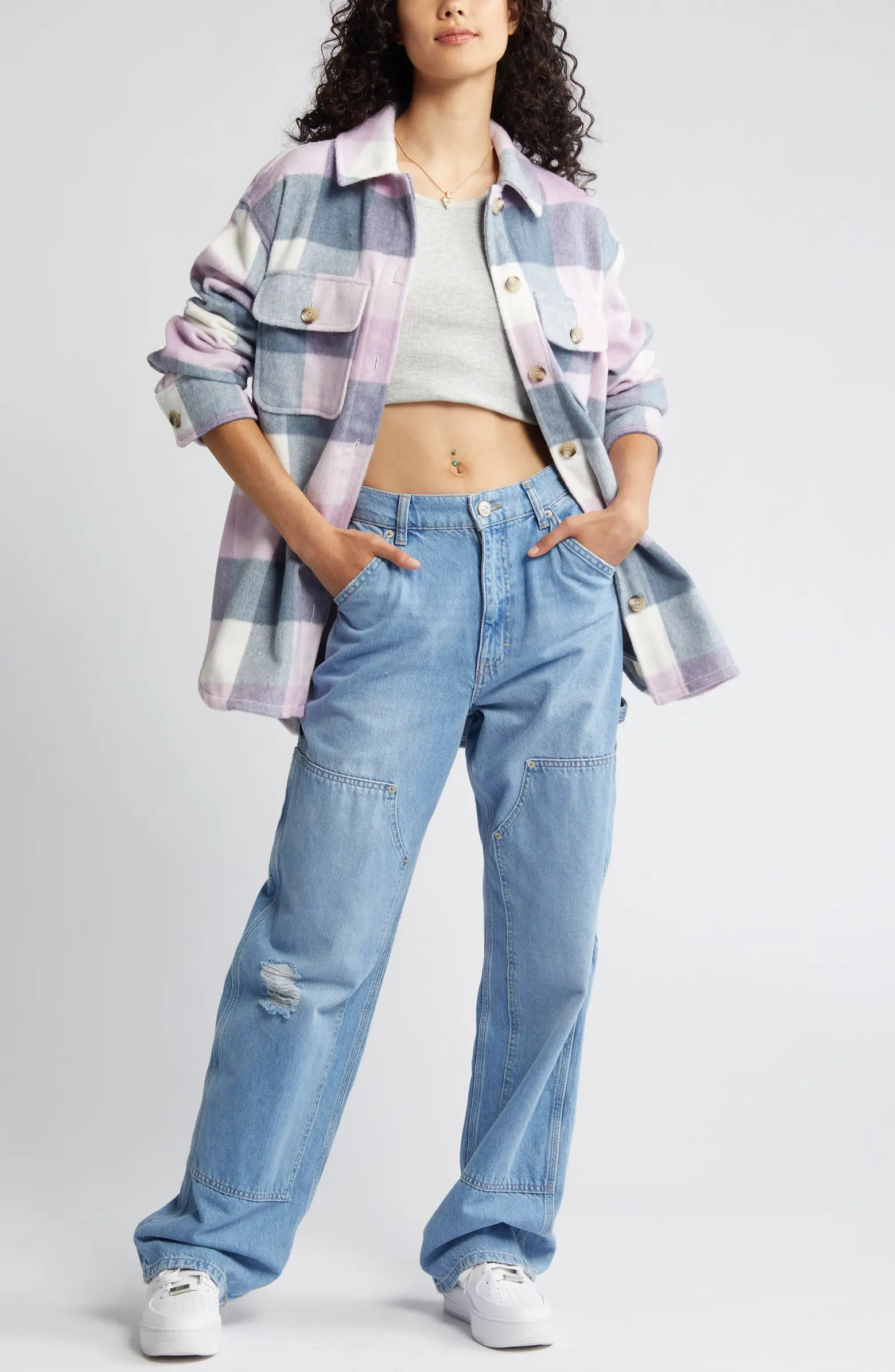 Plaid Oversize Shirt Jacket | Nordstrom