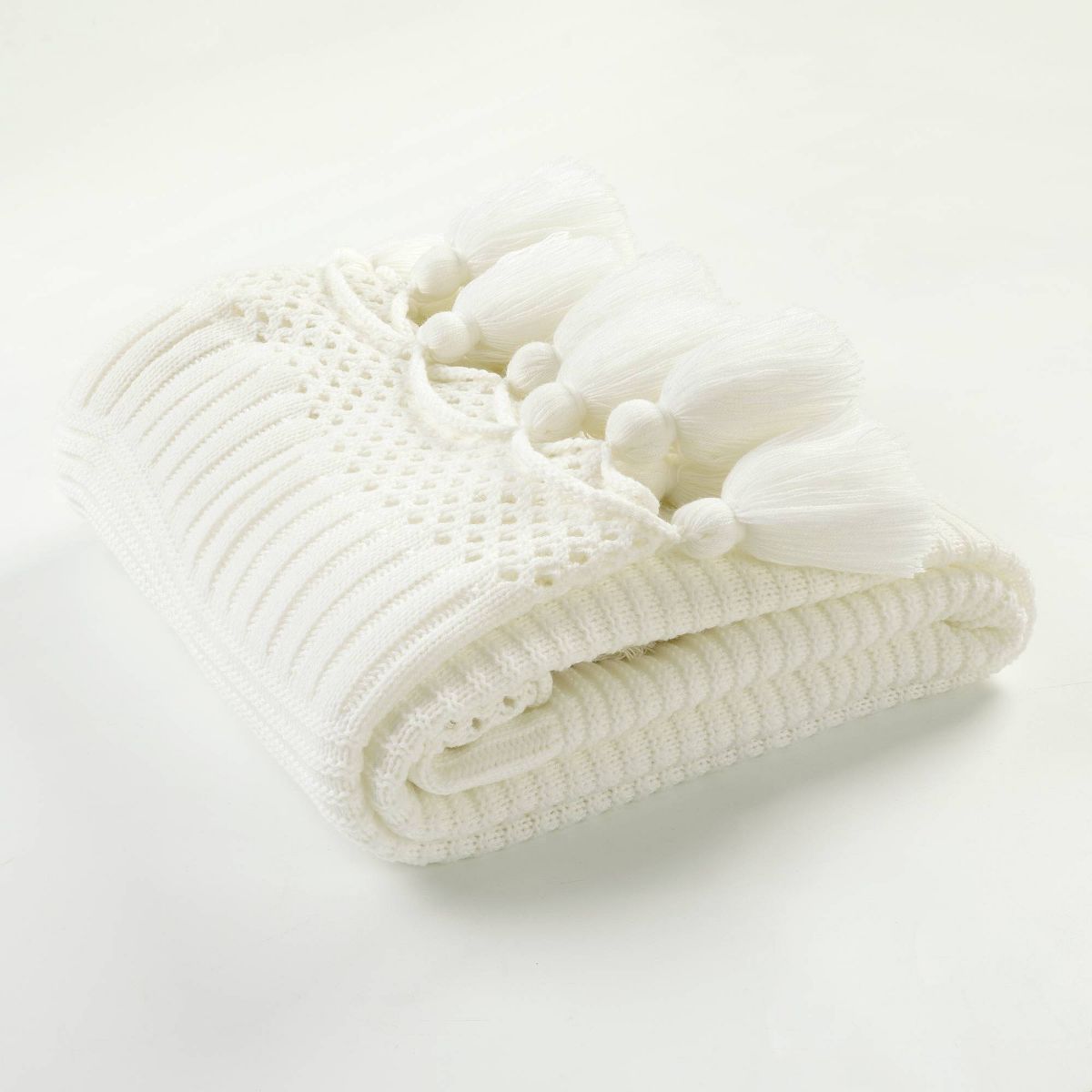 50"x60" Boho Knitted Tassel Throw Blanket - Lush Décor | Target