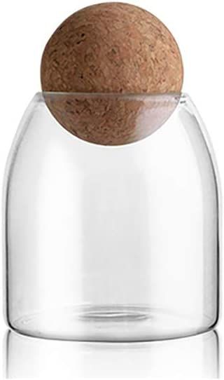 MOLFUJ 550ML/18Oz Glass Storage Container with Ball Cork, Cute Decorative Organizer Bottle Canist... | Amazon (US)