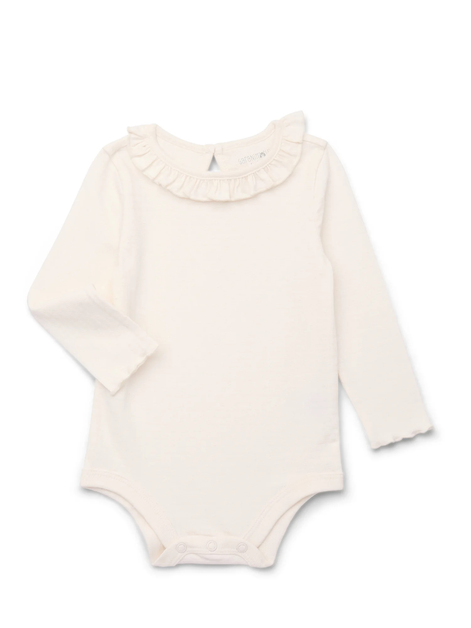 Garanimals Baby Girl Lettuce Edge Bodysuit with Long Sleeves, Sizes 0-24 Months | Walmart (US)