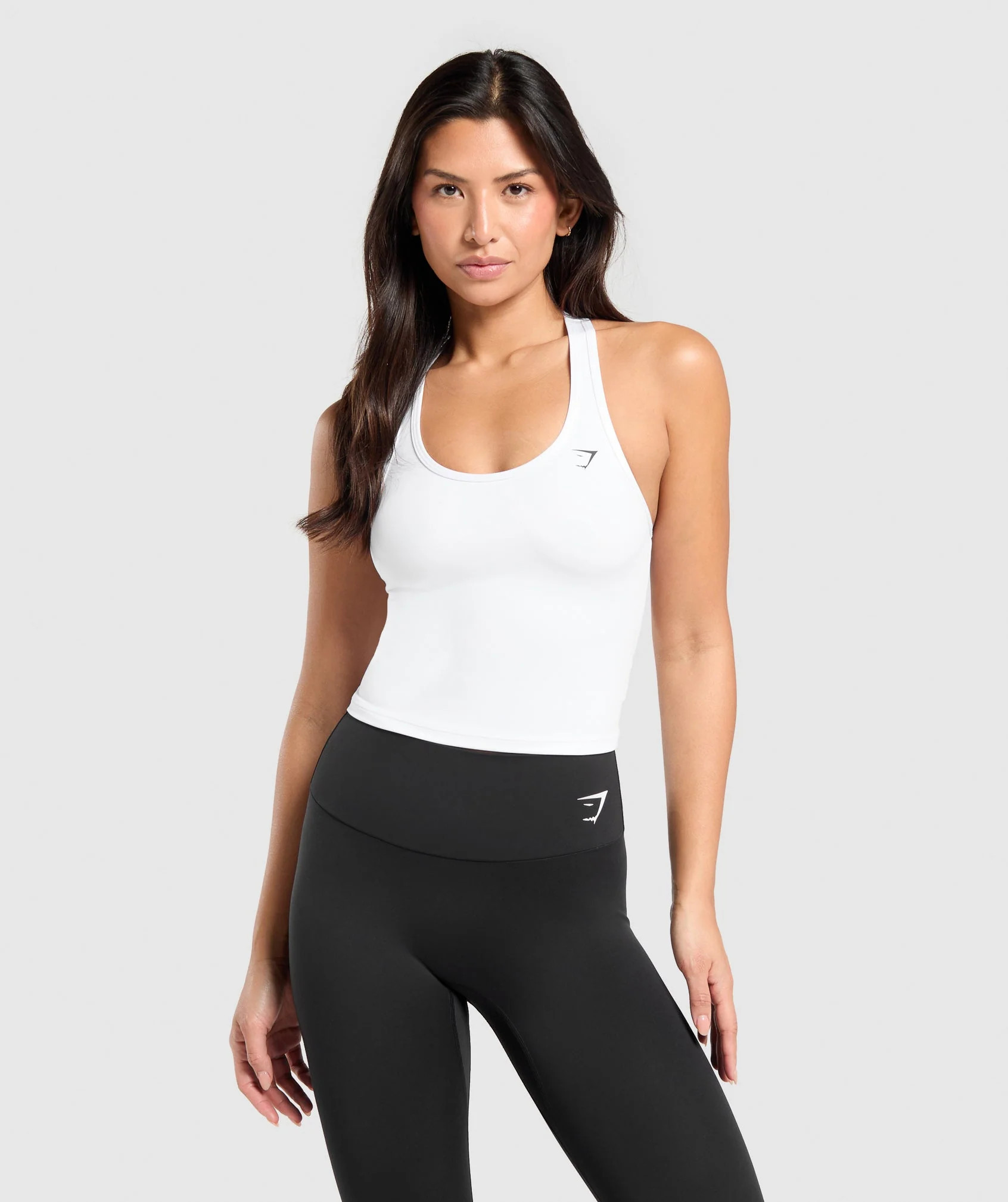 Gymshark Training Racer Midi Tank - White | Gymshark US