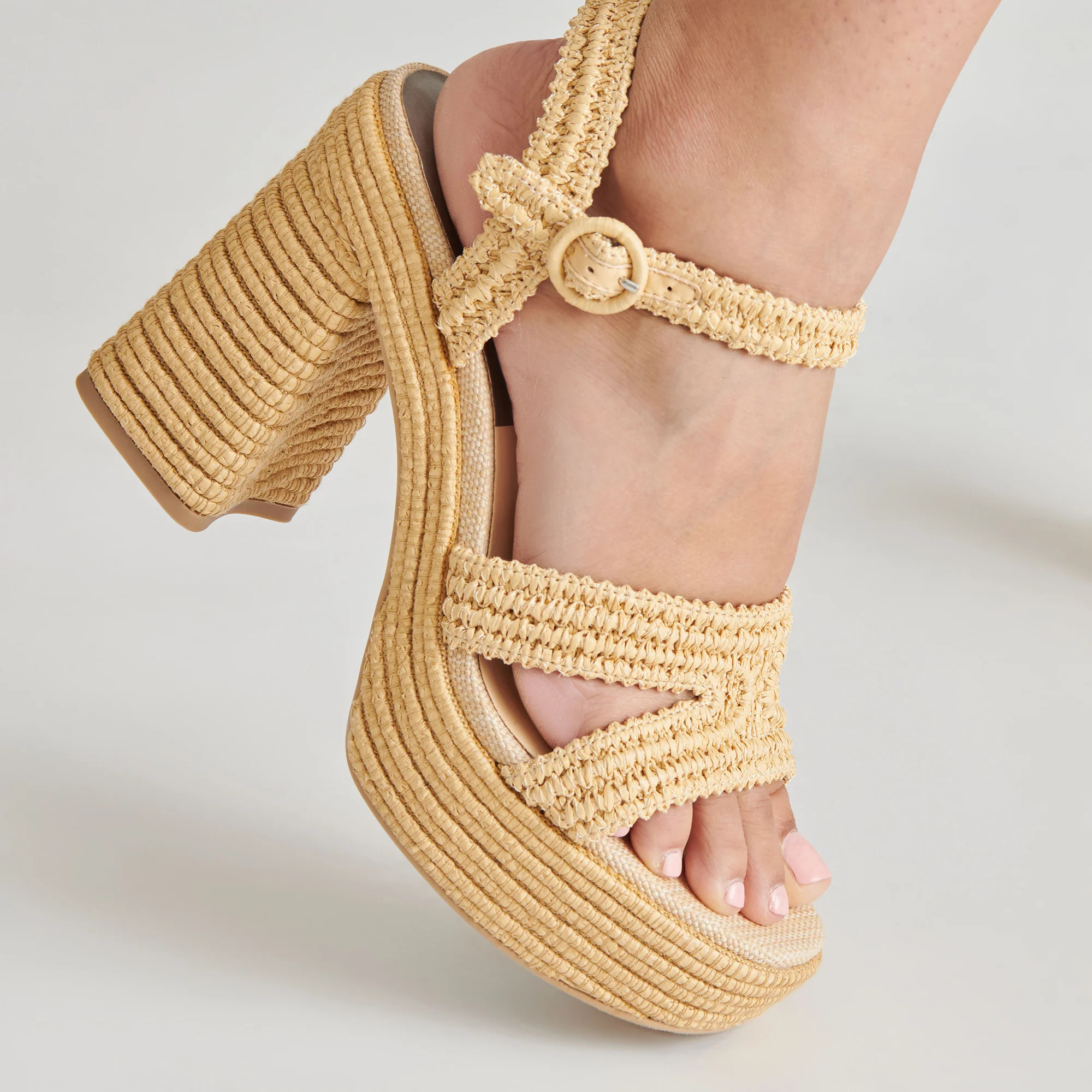 LACYE HEELS NATURAL WOVEN | DolceVita.com