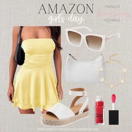 Amazon girls day outfit 

Summer dress  yellow dress  mini dress  wedge sandals  sunglasses  white purse  bracelet  lip oil  date night outfit  summer outfit  brunch outfit 

#LTKFindsUnder50 #LTKSeasonal #LTKStyleTip