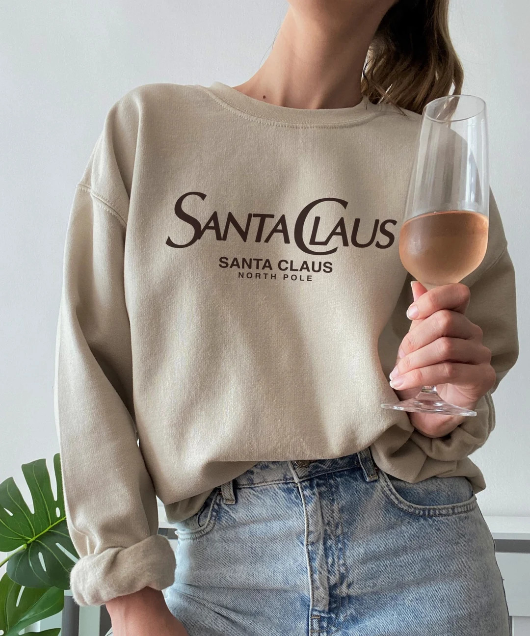 Santa Claus North Pole Luxury Christmas Sweatshirt Minimalist - Etsy | Etsy (US)