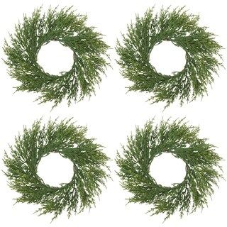 Faux Cypress Wreath (Set of 4) - On Sale - Overstock - 18657692 | Bed Bath & Beyond