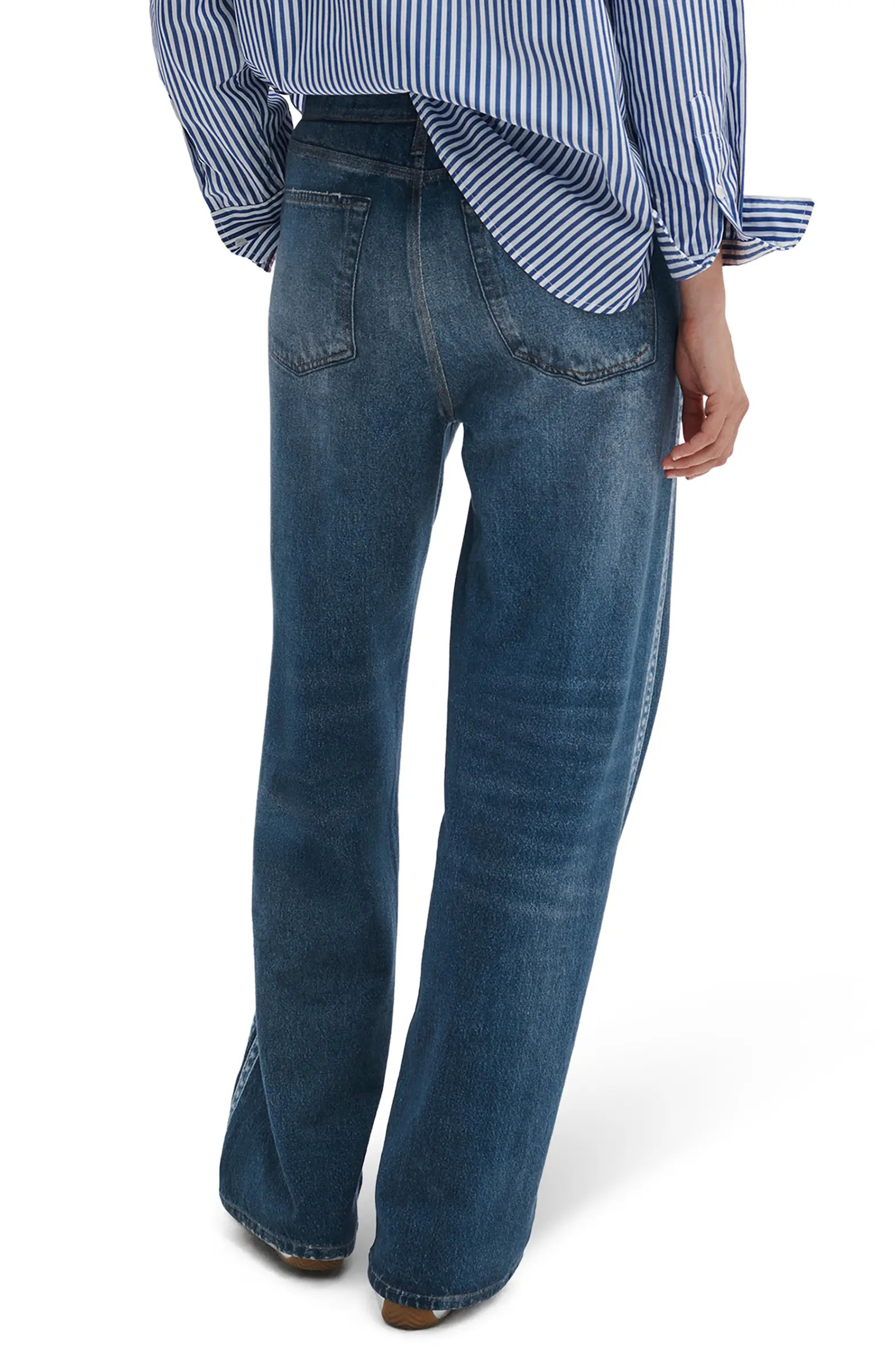 rb Miramar Side Stripe High Waist Wide Leg Cotton Terry Sweatpant Track Pants | Nordstrom