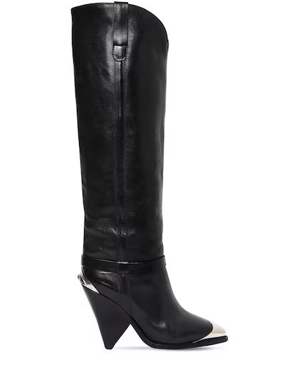 ISABEL MARANT, 90mm lenskee leather tall boots, Black, Luisaviaroma | Luisaviaroma