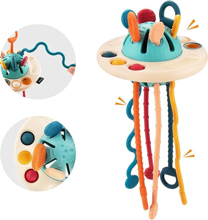 KaPing Baby Montessori Toys 18M+, Sensory Toys for Toddlers, UFO Food Grade Silicone Pull Activit... | Amazon (US)