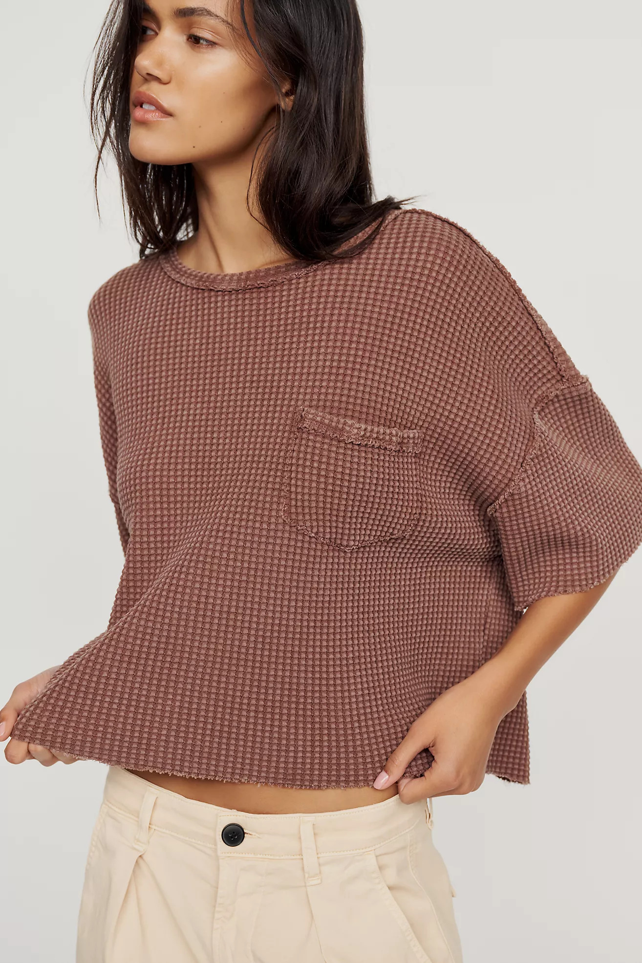 Pilcro Short-Sleeve Waffle Tee | Anthropologie (US)