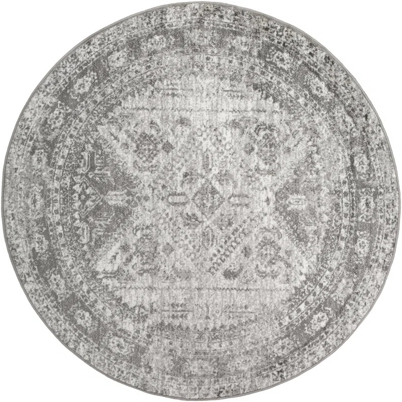 Fitz Oriental Area Rug in Light Gray/White/Charcoal | Wayfair North America