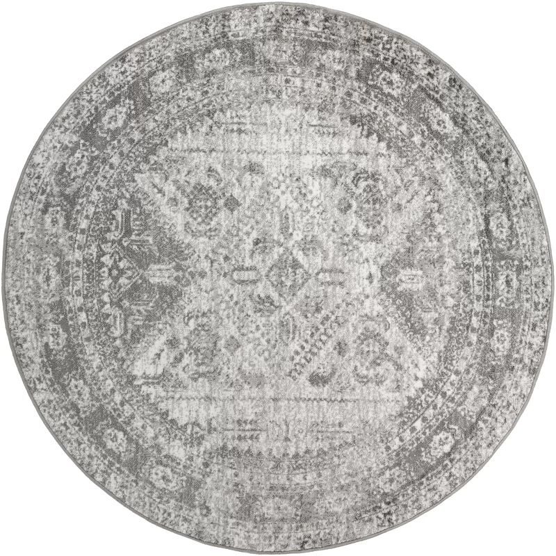 Fitz Oriental Area Rug in Light Gray/White/Charcoal | Wayfair North America
