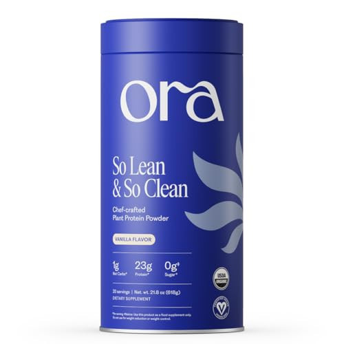 Ora Organic Plant-Based Protein Powder - 23g Protein for Women and Men - Vanilla Flavor 20 Servings, Vegan, Clean Protein, Third-Party Tested, Gluten-Free - 20 Servings | Amazon (US)