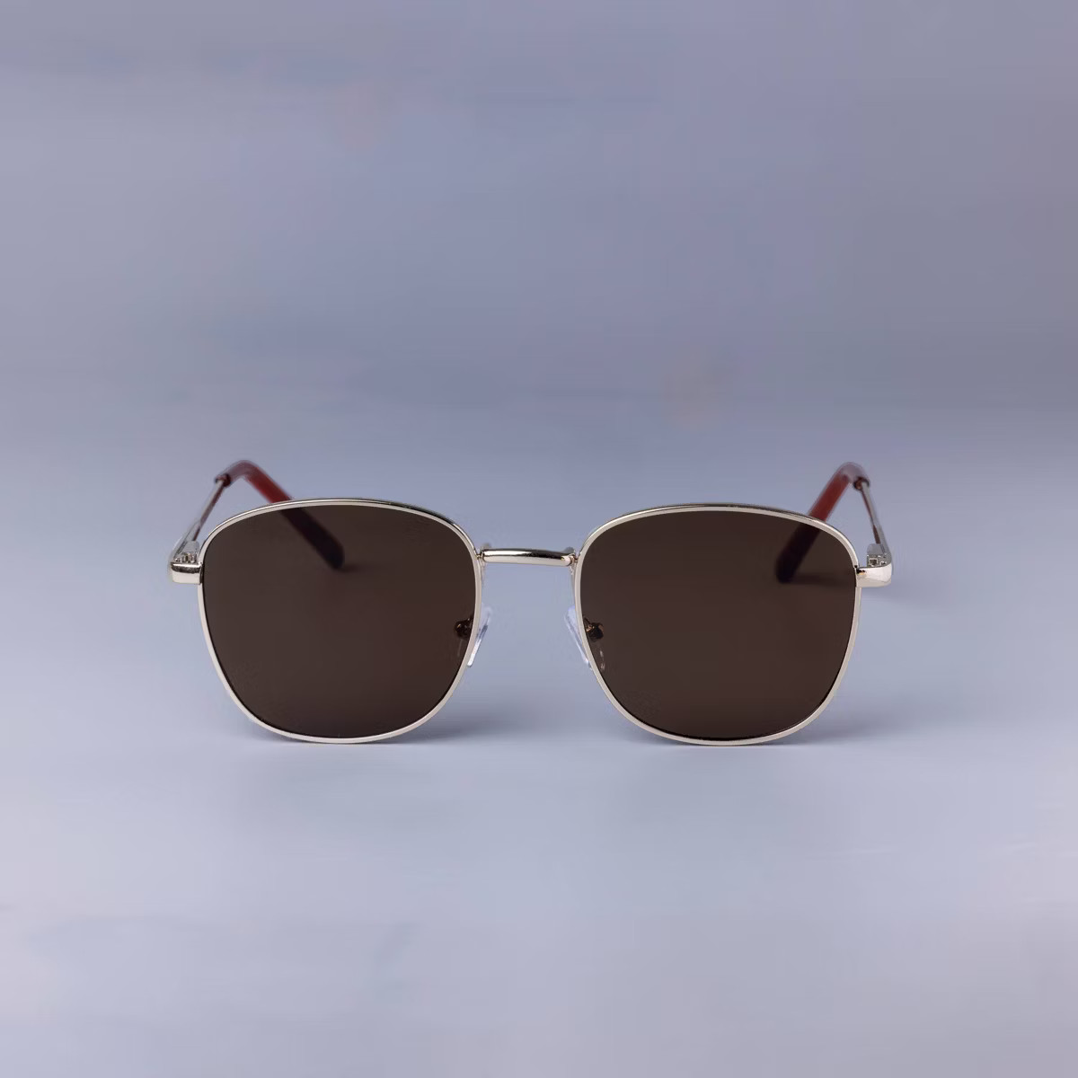 Men's Spring Hinges Rectangle Square Metal Sunglasses - Goodfellow & Co™ Gold: UV Protection, R... | Target