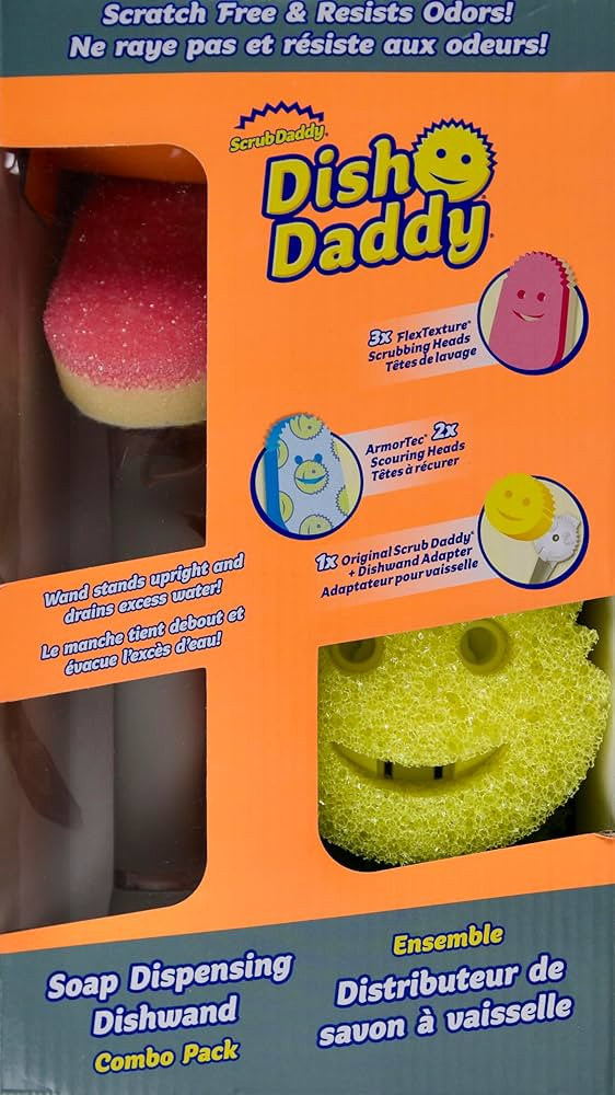 Scrub Daddy Dish Daddy Soap Dispensing Dish Wand Sponge, Combo Pack | Amazon (US)