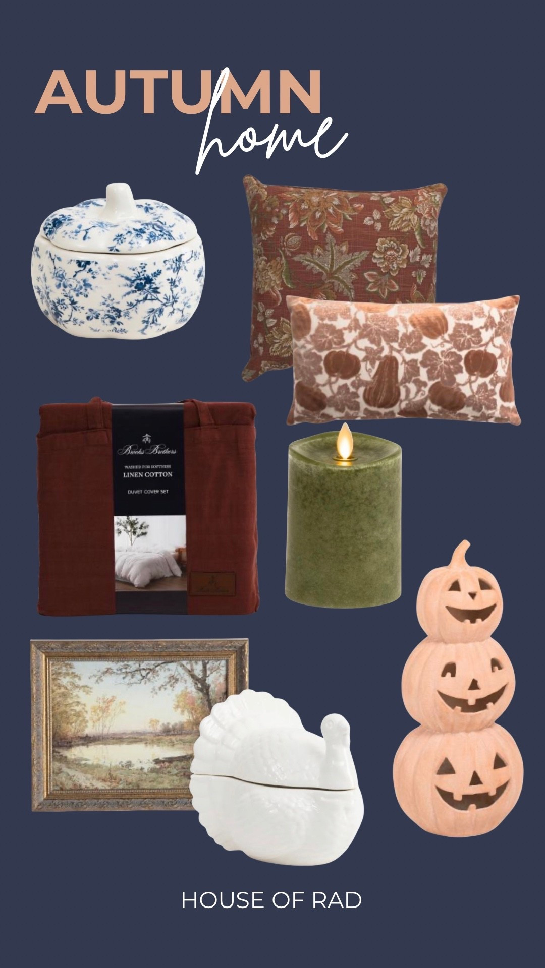 Autumn Home Decor
Fall throw pillows 
Burgundy duvet cover
Bedding set
Stacked pumpkins
Fall art
Autumn art
Ceramic turkey
Turkey decor
Halloween
Thanksgiving 
Blue ceramic pumpkin 
Pumpkin candle

#LTKHome #LTKSeasonal