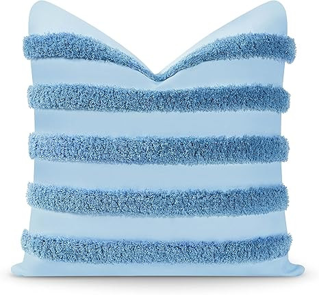 Hofdeco Premium Coastal Hampton Style Patio Tufted Indoor Outdoor Throw Pillow Cover Only, 18"x18... | Amazon (US)