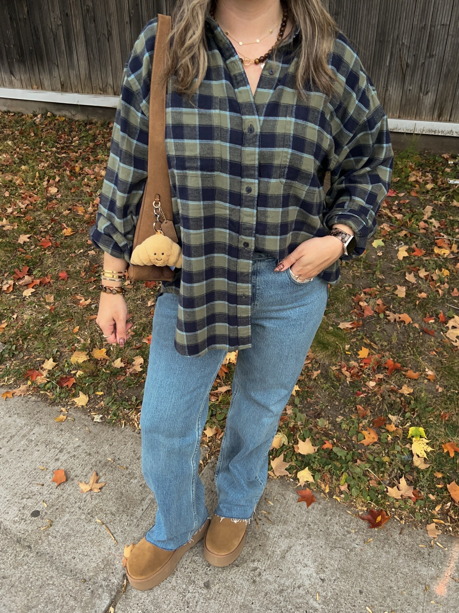 Easy fall outfit! Wearing size M in the plaid flannel shirt, and size 30 in the jeans. I’m a 9.5-10 shoe and wear a 10 in the Uggs

#LTKfall #LTKjeans #LTKstyletip