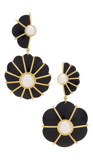 Mixed Medallion Drop Earrings in Jet | Revolve Clothing (Global)