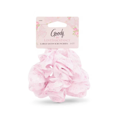 Goody x LoveShackFancy Large Satin Scrunchies - Rosa Beaux and English Ivy - 3ct - Pink | Target