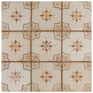 Mirambel Marron Encaustic 13 in. x 13 in. Ceramic Floor and Wall Tile (12.2 sq. ft. / case) | The Home Depot