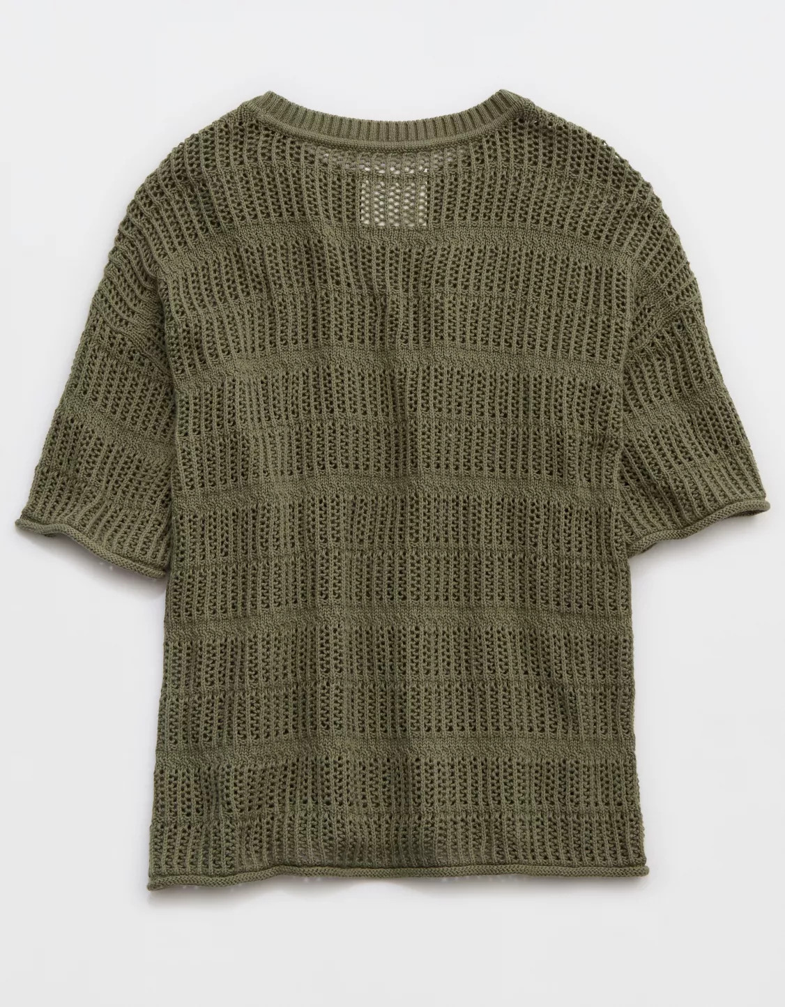 Aerie Crochet Oversized Short Sleeve Sweater | American Eagle Outfitters (US & CA)