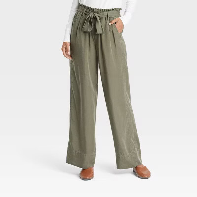 Women's High-Rise Wide Leg Pants - Knox Rose™ Olive Green XS | Target