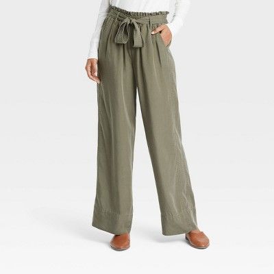 Women&#39;s High-Rise Wide Leg Pants - Knox Rose&#8482; Olive Green XS | Target