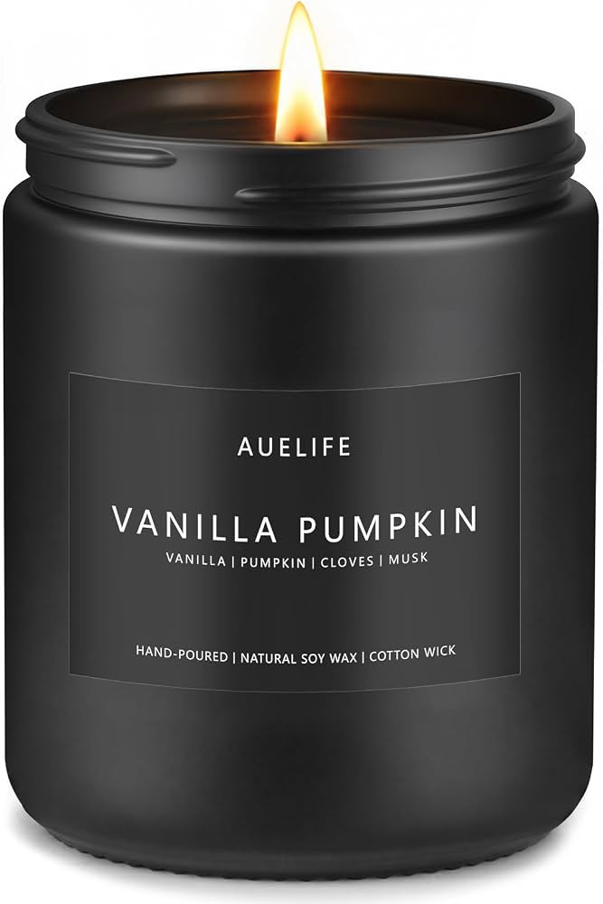 Auelife Fall Candle, Vanilla Pumpkin Scented for Home, Soy Wax | Amazon (US)