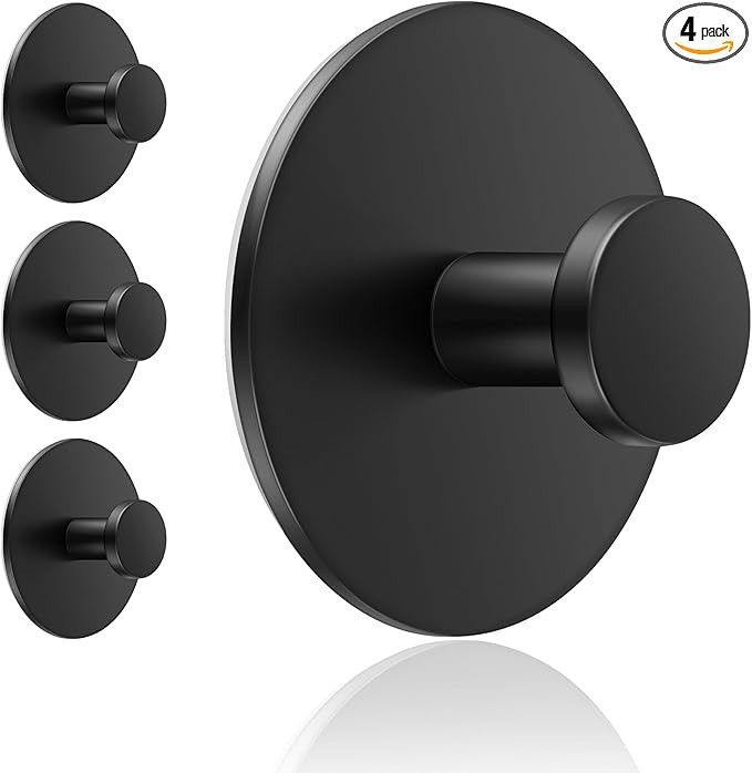 Multifunctional Towel Hooks for Bathroom Wall - Extra Sticky Stainless, Holds up to 12LB, Coat Ho... | Amazon (US)