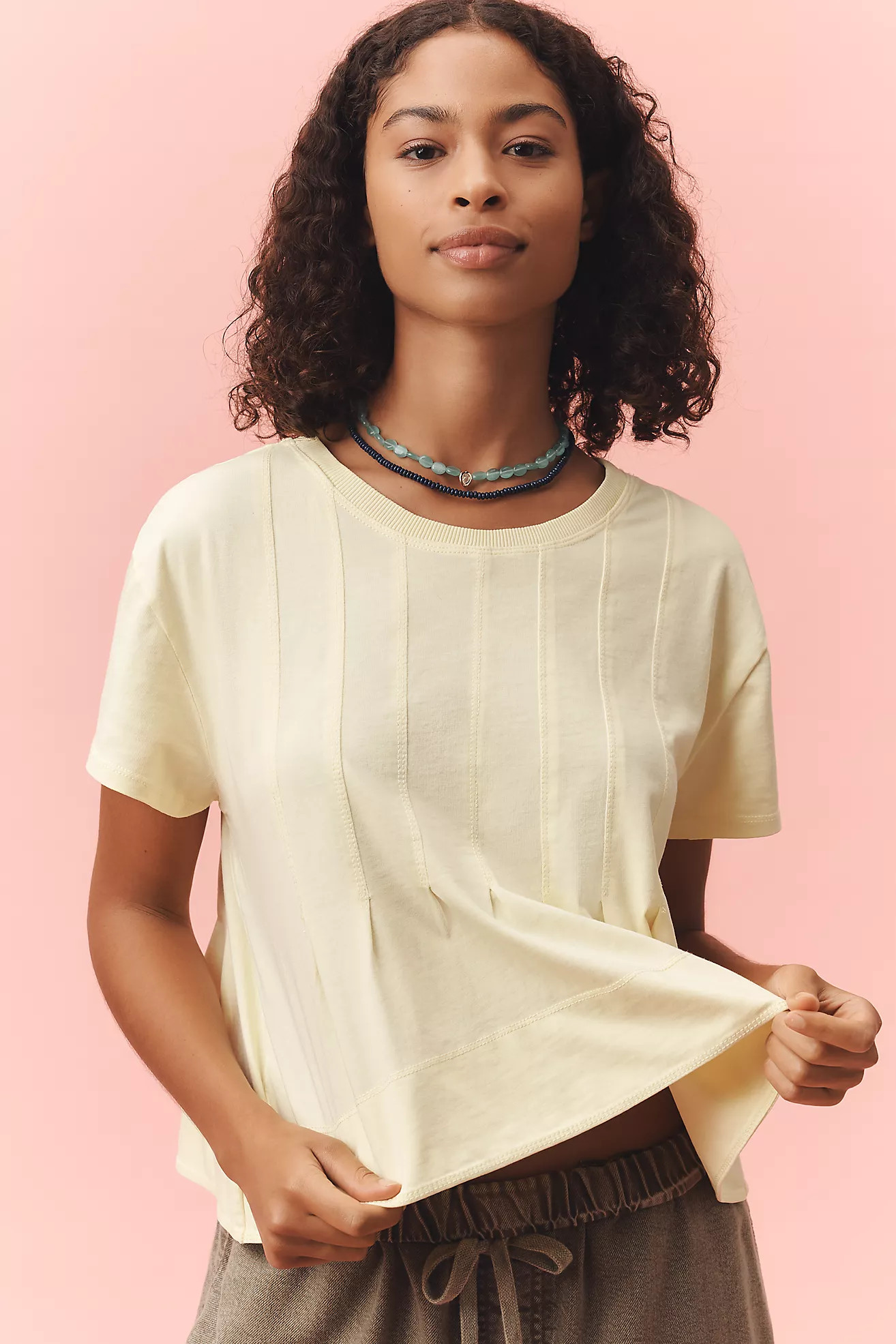 Pilcro Pleated Swing Tee | Anthropologie (US)